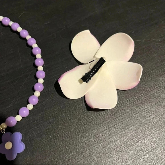 Encanto Isabela Girls Dress up Cosplay Costume Outfit Necklace Flower Clip Sz S - Picture 6 of 8